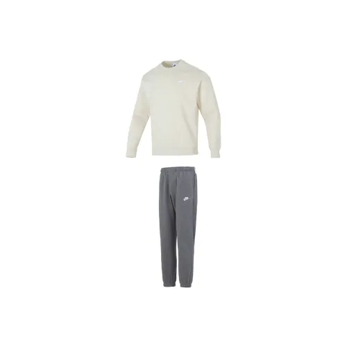 Nike Casual Sportswear Men Set Beige Top+Gray Bottom