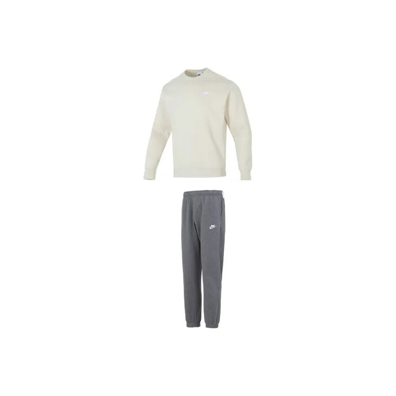 Nike Casual Sportswear Men Set Beige Top+Gray Bottom-0