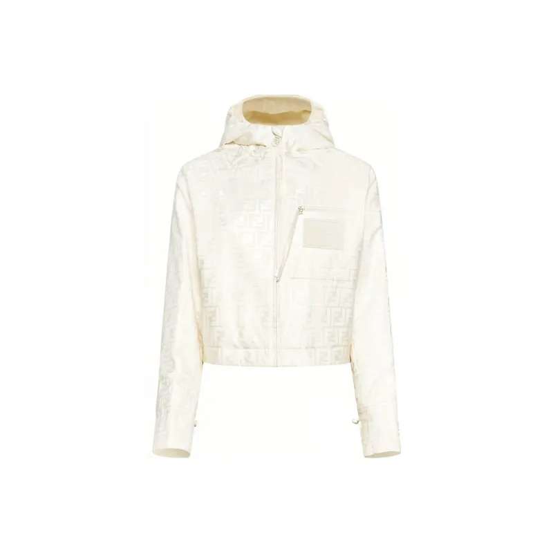 FENDI FW23 Jackets Coats Women's Ecru-0