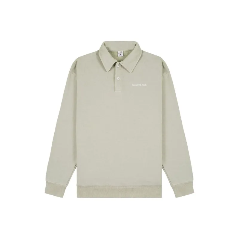 SPORTY & RICH Serif Cotton Polo Top-0