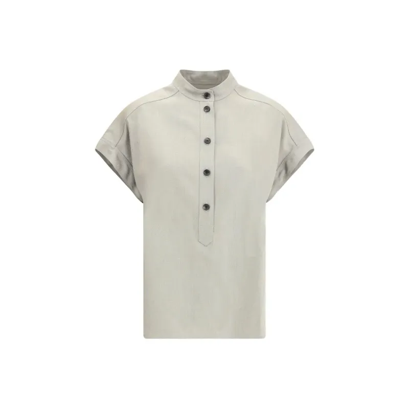 Loro Piana Short Sleeved Buttoned Top-0