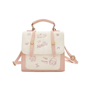 JANE KLAIN Synthetic Leather Backpack Women's Pink/White