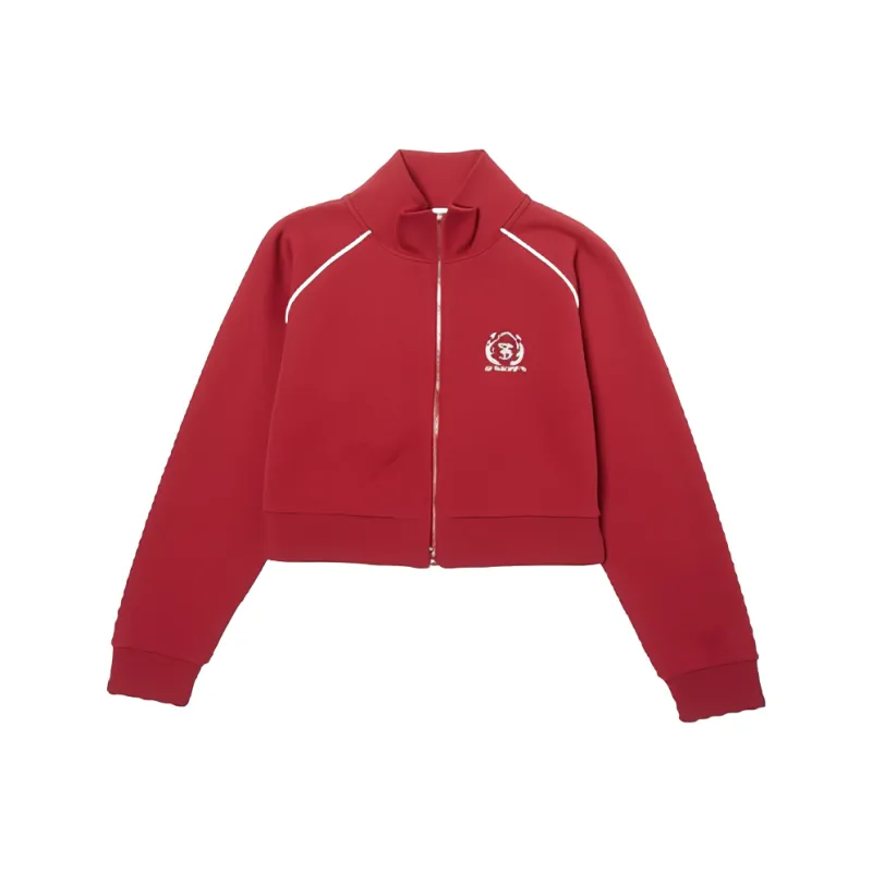 MLB WOMEN'S SPORTIVE VARSITY CROP TRACK TOP Jackets Coats Women's Red-0