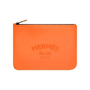 HERMES Neobain Nylon Clutch Medium Size Women's Orange