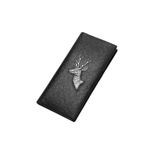 SEPTWOLVES Top Grain Vegetable Tanned Leather Wallet Men's Black