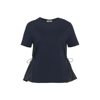 HERNO Contrast Panel Drawstring Waist T Shirt