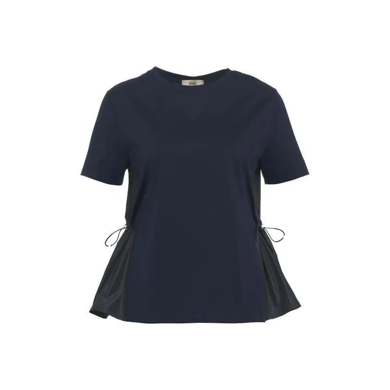 HERNO Contrast Panel Drawstring Waist T Shirt-0