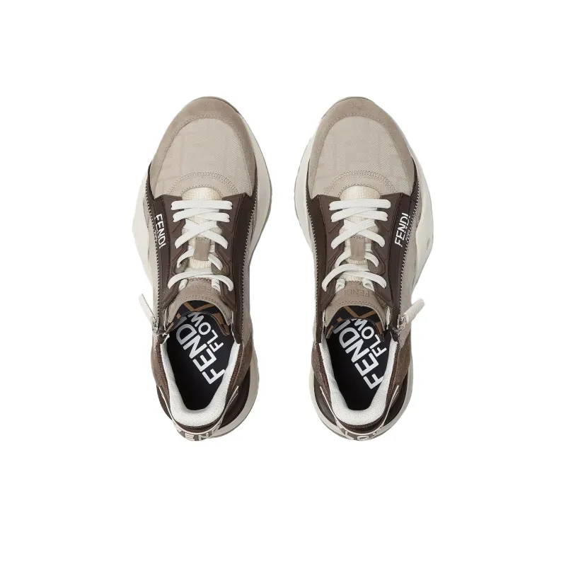 FENDI Flow Low Top Casual Shoes Men's Beige-3