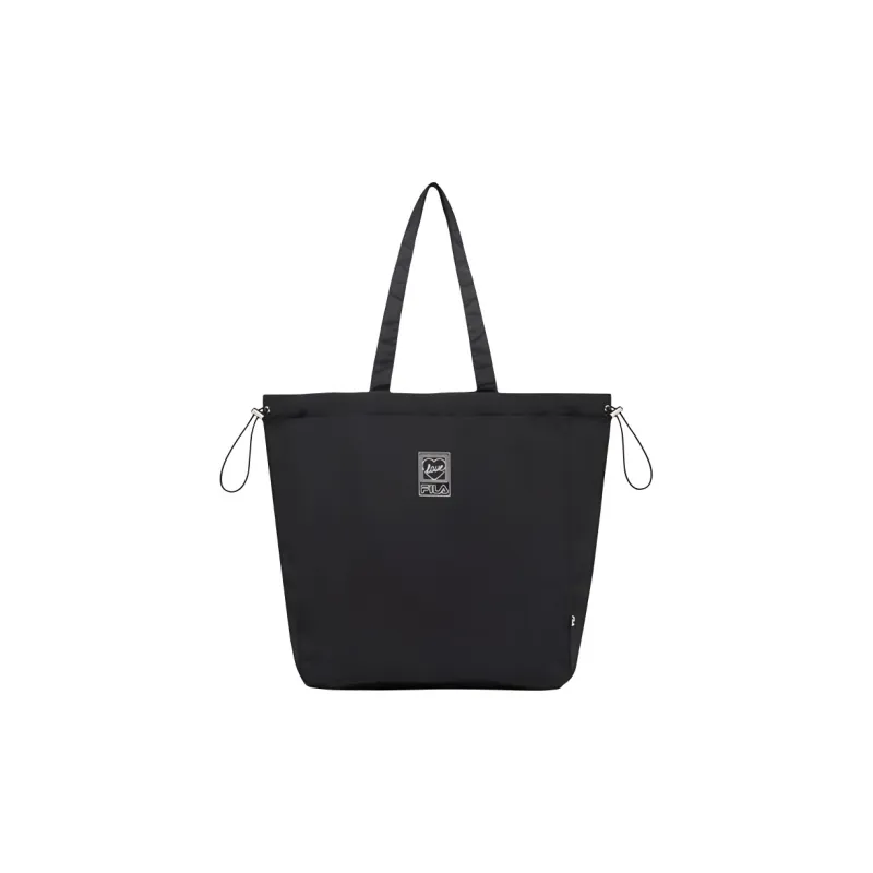 FILA Nylon Tote Bag Shopping Bag Shoulder Bag Handbag Unisex Black-0