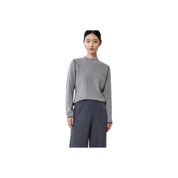 MIHUANG Cashmere Sweater Women's Light Heather Gray