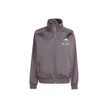 Adidas Women's Mercedes Amg Petronas Formula Team Premium Woven Track Top Grey Strata/Frozen Green