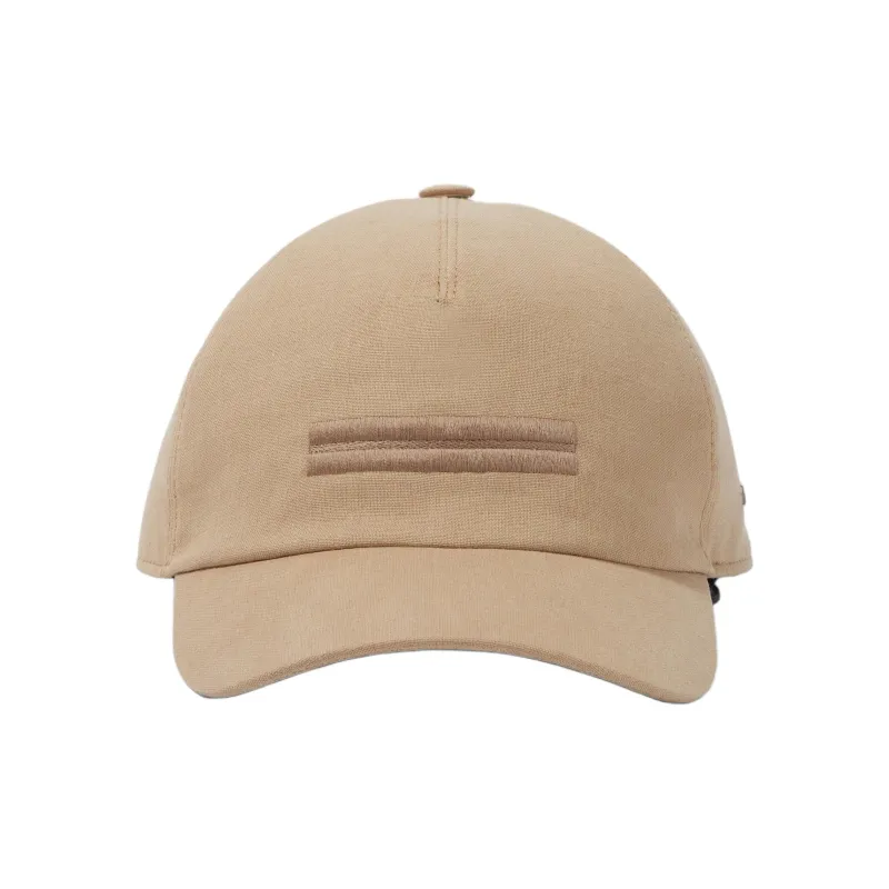 Zegna Linen Baseball Caps Men's Beige-0