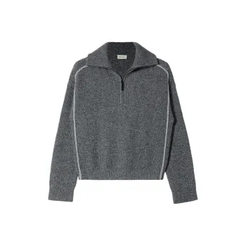 LILIXIUKE Cashmere Knit Sweater Women's Button Flower Gray