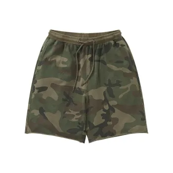 714STREET Heavyweight 100% Cotton Straight Fit Men's Shorts Unisex Camouflage