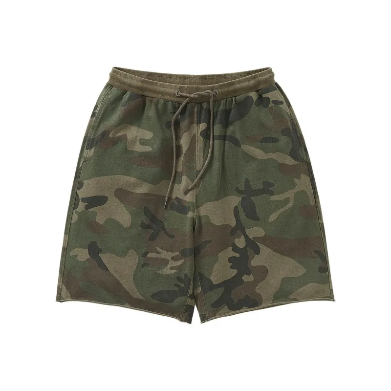 714STREET Heavyweight 100% Cotton Straight Fit Men's Shorts Unisex Camouflage-0