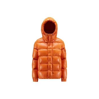 Moncler Women's Maya 70th Anniversary Special Edition Short Down Jacket Campfire Orange