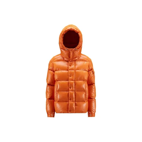 Moncler Women's Maya 70th Anniversary Special Edition Short Down Jacket Campfire Orange