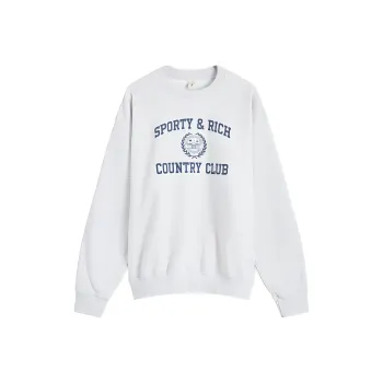 SPORTY & RICH Varsity Crest Crewneck Sweatshirt