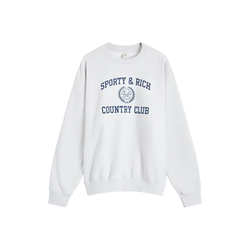SPORTY & RICH Varsity Crest Crewneck Sweatshirt-0