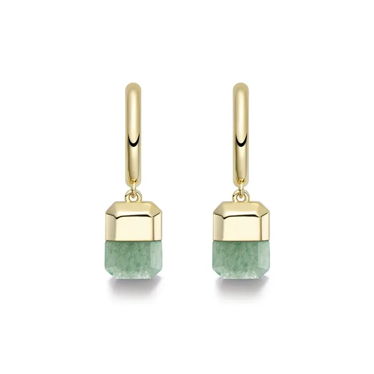 HEFANG Candy Series Copper Alloy Lucky Sugar Cube Hoop Earrings Women's-15