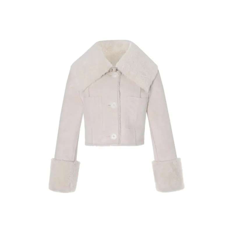 NOT YOUR ROSE FW24 Reversible Sailor Mustang Jackets Coats Women's Ivory/Ivory-0