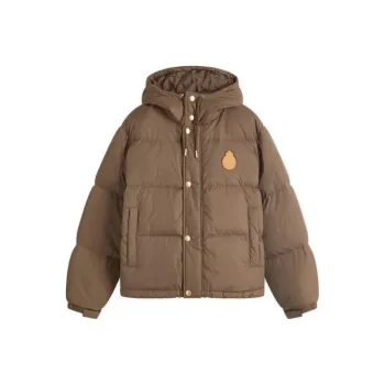 SPORTY & RICH Crown Puffer Jacket 'Chocolate/Tan'