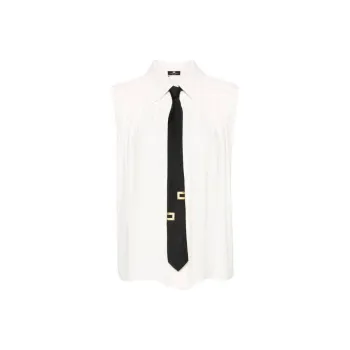 Elisabetta Franchi Sleeveless Detachable Tie Blouse