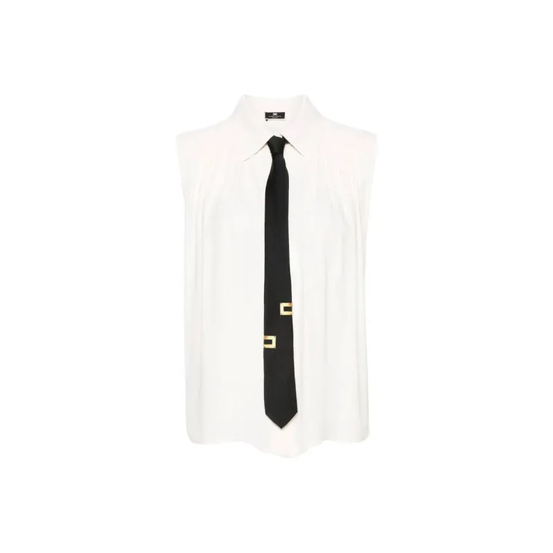 Elisabetta Franchi Sleeveless Detachable Tie Blouse-0