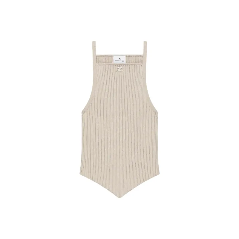 COURREGES Rib-Knit Pointy Tank Top-0