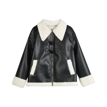 BLUEerror Jackets Coats Women's Black & White