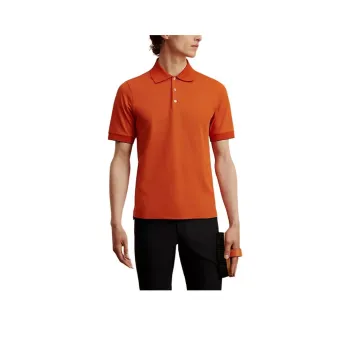 HERMES Double Jeu Polo Shirt Men's Flame Color
