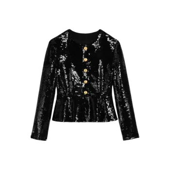 CELINE Embroidered Chelsea Jacket In Silk Muslin