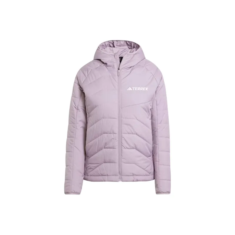 Adidas Terrex Multi Synthetic Insulated Hooded Jacket Jackets Coats Women's Purple-0