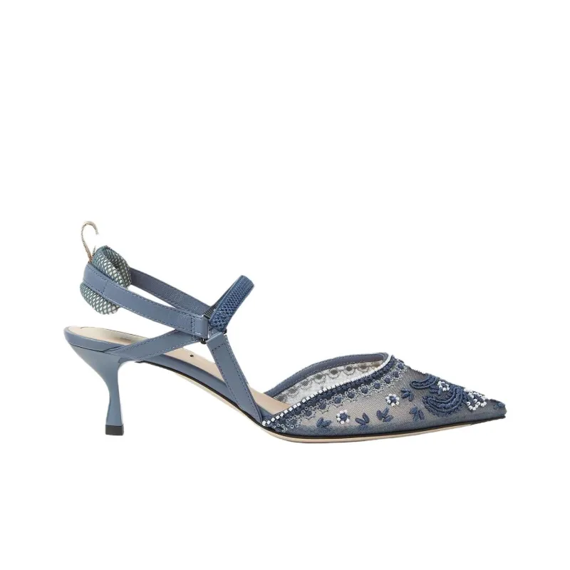 FENDI Colibrì Lite Slim Heel High Heels Women's Blue-1