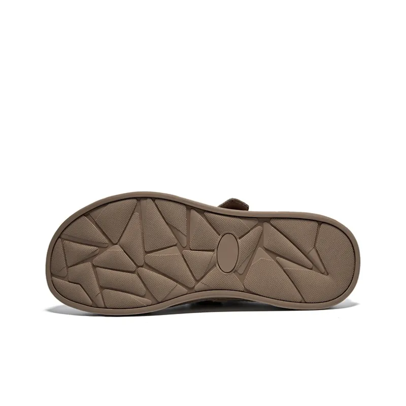 Hautton Jeans Rubber Sole Quiet Abrasion Resistant Slip Resistant Closed Toe Slippers Men's Khaki-4