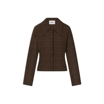 NANUSHKA Lotte Seersucker Button Up Checked Shirt