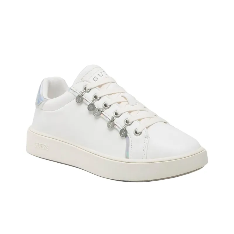 GUESS Logo Mely Abrasion Resistant Low Top Skateboard Shoes Women's White-1