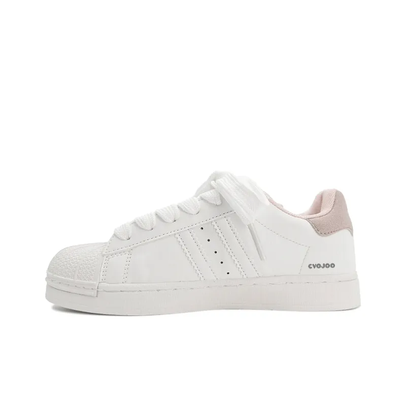 CVOJOO Gift Box Set Low Top Skateboard Shoes Unisex White Pink-1