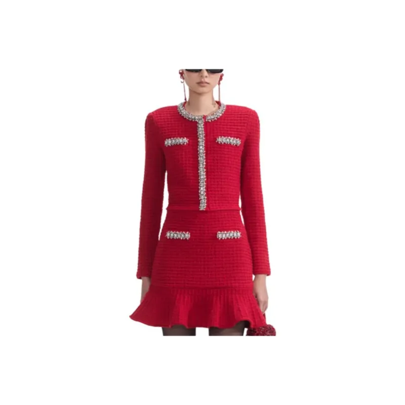 Self-portrait Textured Knit Cardigan-0