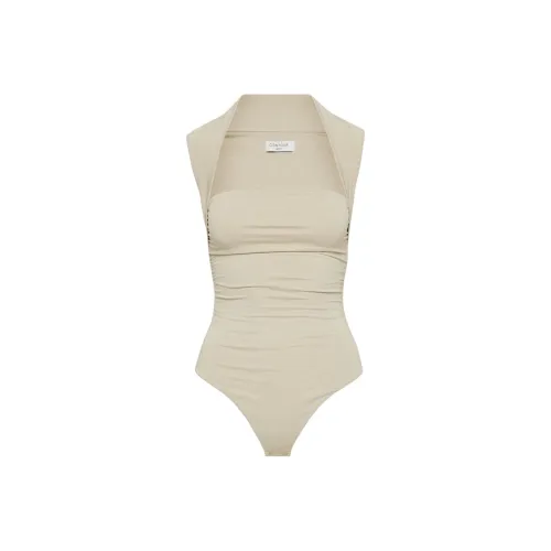 ARITZIA Aritzia Contour Flourish Bodysuit Bodysuits Women's Heather Oat Beige/Stonecrop Oatmeal Beige
