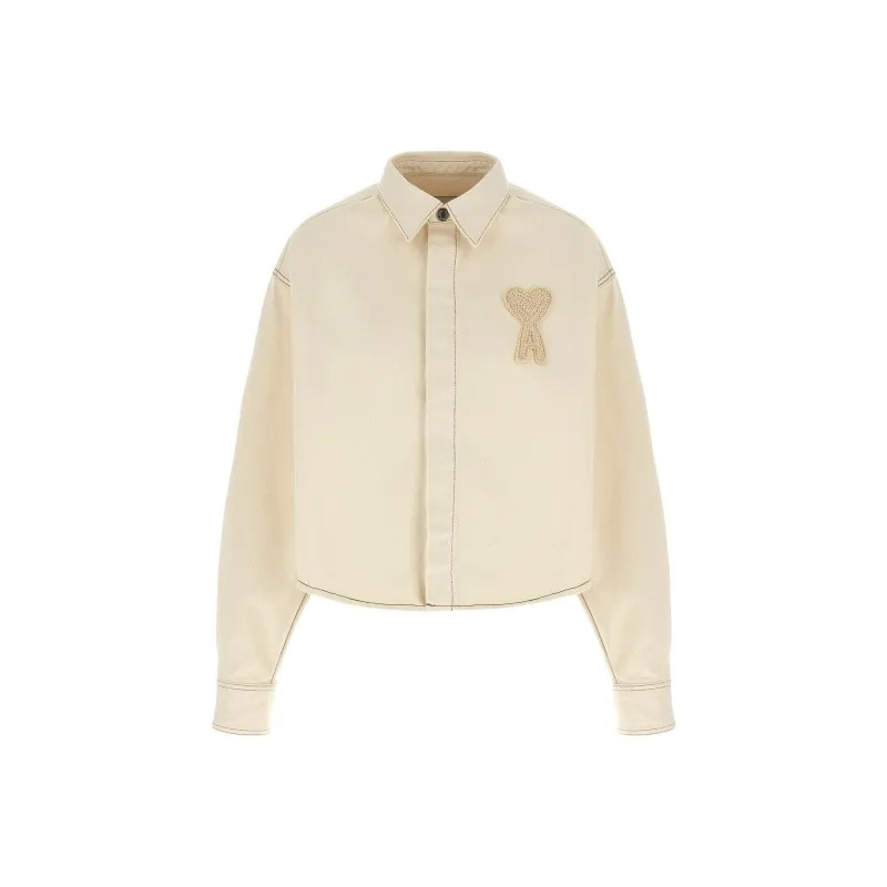 AMIPARIS Paris Ami De Coeur Cropped Overshirt-0