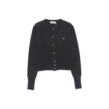 Vivienne Westwood Orb Embroidered Cropped Cardigan