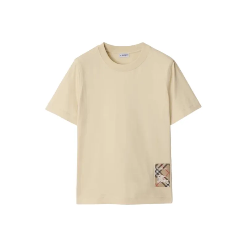 Burberry Vintage Check Patch Crewneck T Shirt-0