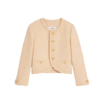 CELINE Chasseur Jacket In Mohair Tweed