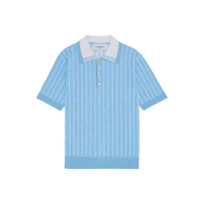 CASABLANCA Monogram Polo 'Blue'-0