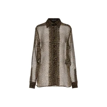 TOM FORD Leopard Printed Long Sleeved Shirt