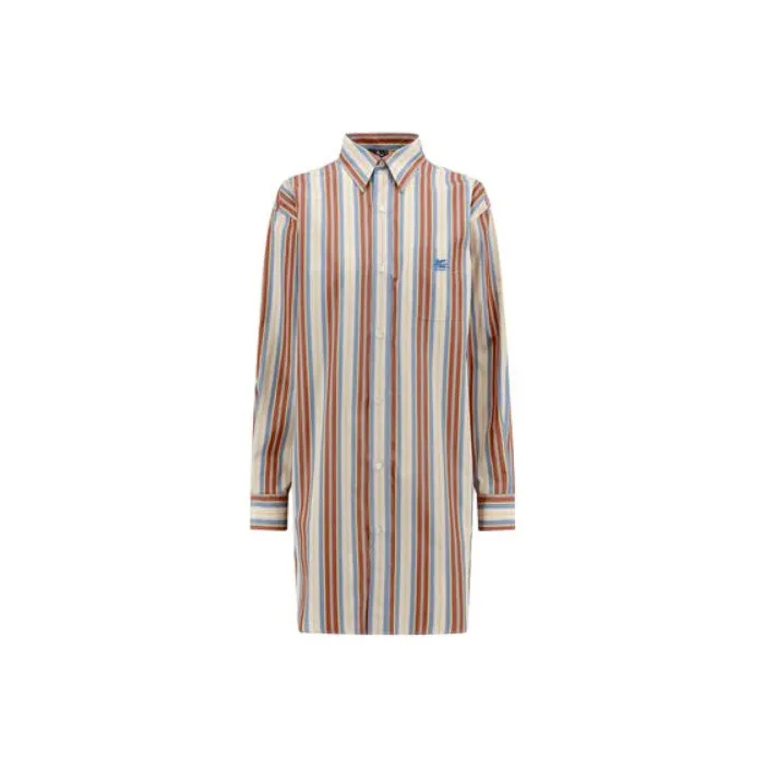 ETRO Logo Embroidered Striped Shirt-0