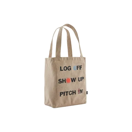 Patagonia Recycled Polyester Blended With Recycled Cotton Canvas One Shoulder Handbags Unisex Tan