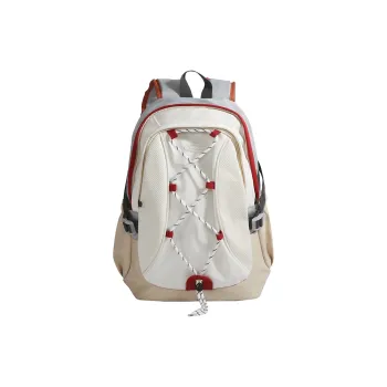 WICKBUEN Nylon Fabric Backpack Travel Bag Unisex White/Black/Purple