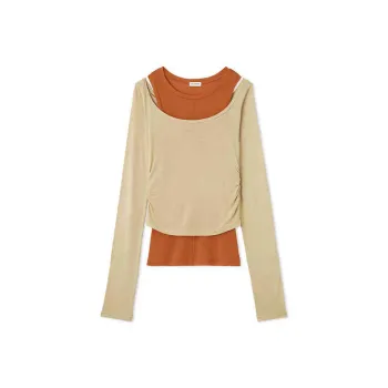 Lily Brown Chiffon Shirts Women's